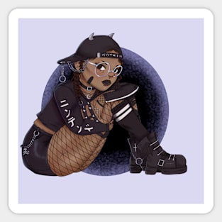 Alternative Black Girl--JStreet Style Goth (bkgrd) Sticker